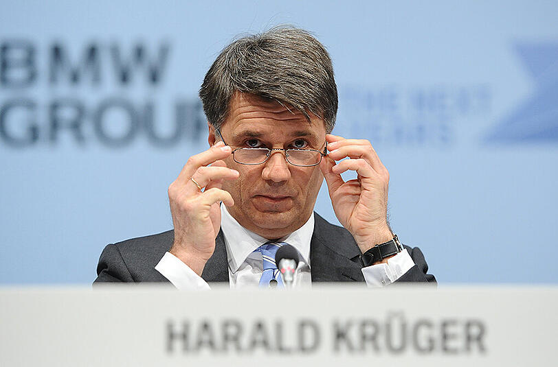 BMW-Chef Harald Krüger bei der Bilanzpressekonferenz in München. Foto: Andreas Gebert