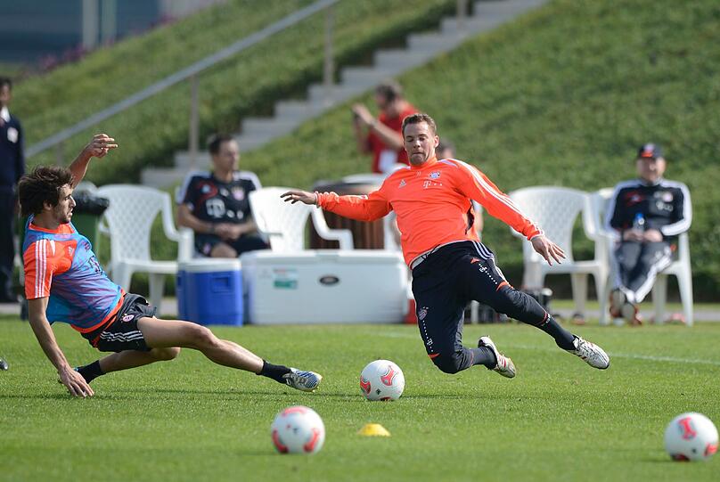 Die Bayern beim Morgentraining an Tag 3 in Doha.