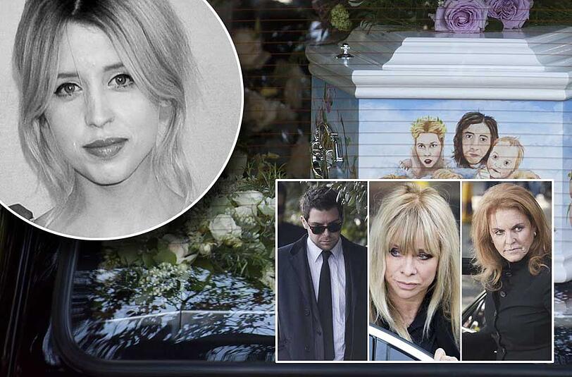 Freunde und Familie trauern um Peaches Geldof: In einem weißen, bunt bemalten Sarg wurde die Tochter von Bob Geldof beerdigt. Die Bilder...