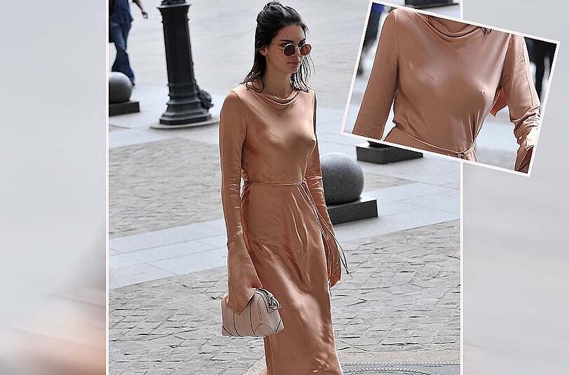 Huch, was blitzt denn da durch: Auch Kendall Jenner scheint den BH gern mal wegzulassen.