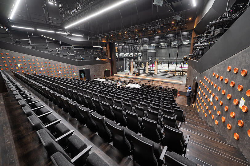 Blick auf die Bühne 1 im Volkstheater.