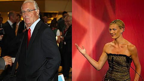 Blickfänge auf dem Fest des Bayerischen Sportpreises: Franz Beckenbauer und Maria Riesch.