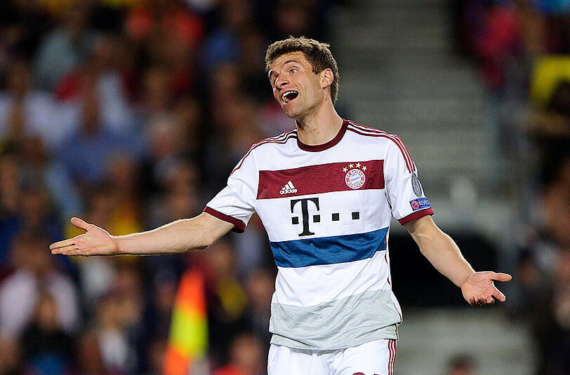 Thomas Müller beim Spiel gegen Barca