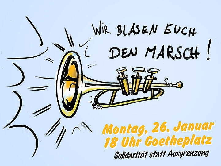 "Wir blasen Bagida den Marsch!" Unter diesem Motto soll für ein buntes, tolerantes München demonstriert werden - mit Musik.