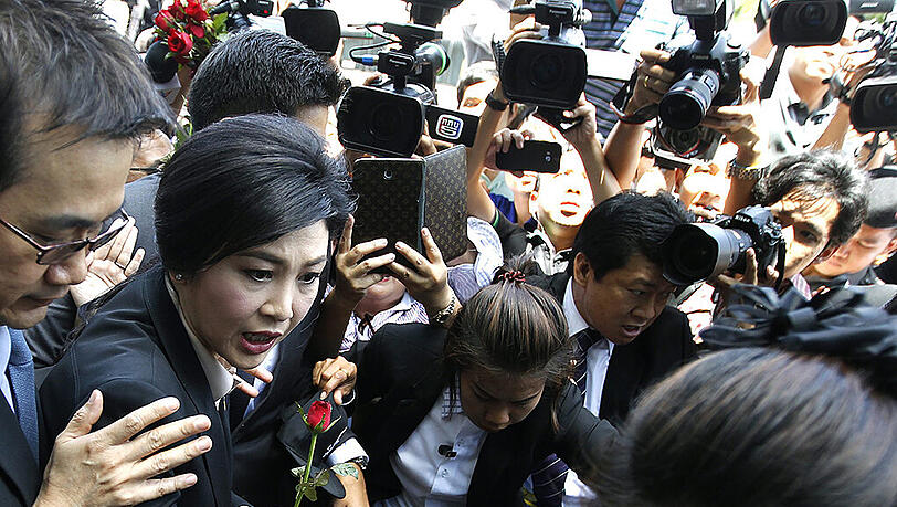Thailands früherer Regierungschefin Yingluck Shinawatra drohen zehn Jahre Haft. Foto: Narong Sangnak Thailands früherer Regierungschefin Yingluck Shinawatra drohen zehn Jahre Haft. Foto: Narong Sangnak