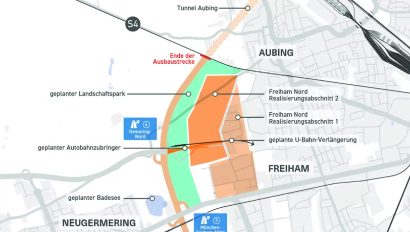 Auf dieser Karte hat die Autobahn GmbH eingezeichnet, was sie im Münchner Westen plant. Der Abschnitt ist etwa drei Kilometer lang und reicht bis zum Aubinger Tunnel. Östlich davon plant die Stadt einen Landschaftspark, an ihn schließt Freiham an. Auf dieser Karte hat die Autobahn GmbH eingezeichnet, was sie im Münchner Westen plant. Der Abschnitt ist etwa drei Kilometer lang und reicht bis zum Aubinger Tunnel. Östlich davon plant die Stadt einen Landschaftspark, an ihn schließt Freiham an.
