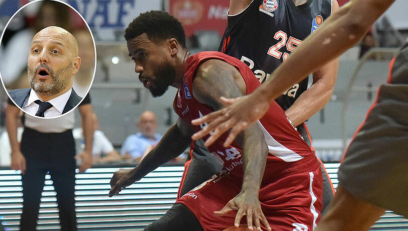 Ungewohntes Bild: Ex-Bayern-Kapitän Bryce Taylor im Bamberg-Trikot gegen seinen Nachfolger Anton Gavel, der das Duell mit dem FCBB mit 71:58 gewinnt. Trainer Pesic (links) glaubt, das Meisterrezept gefunden zu haben. Ungewohntes Bild: Ex-Bayern-Kapitän Bryce Taylor im Bamberg-Trikot gegen seinen Nachfolger Anton Gavel, der das Duell mit dem FCBB mit 71:58 gewinnt. Trainer Pesic (links) glaubt, das Meisterrezept gefunden zu haben.