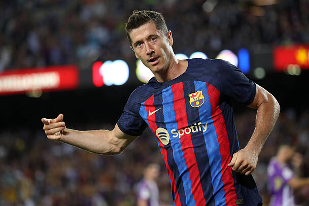 Robert Lewandowski erzielt für den FC Barcelona den nächsten Doppelpack. Robert Lewandowski erzielt für den FC Barcelona den nächsten Doppelpack.