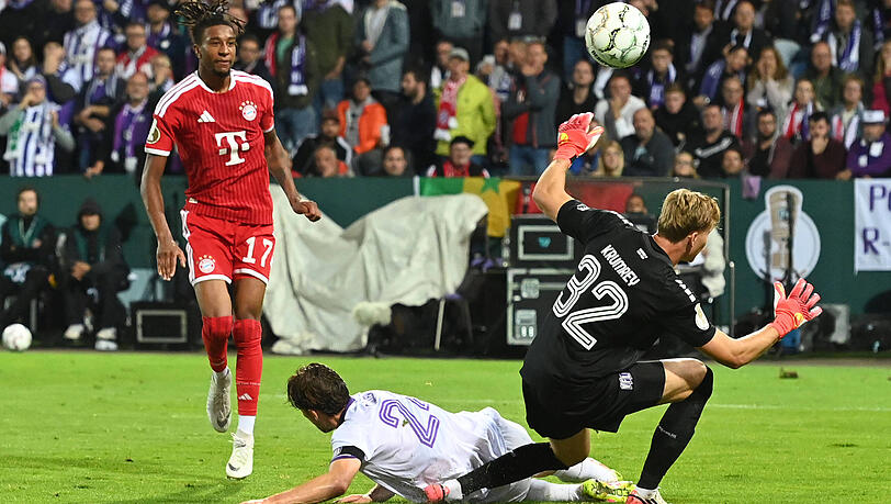 Traf sehenswert zum 3:1 für den FC Bayern: Michael Olise. Traf sehenswert zum 3:1 für den FC Bayern: Michael Olise.