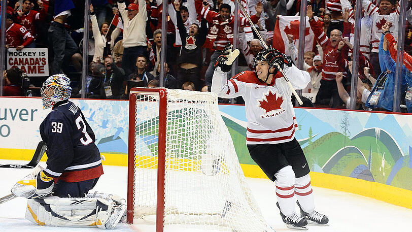 2010 in Vancouver: Superstar Sidney Crosby trifft in der Overtime gegen die USA und versetzt die Eishockey-verrückten Kanadier in kollektiven Jubel.