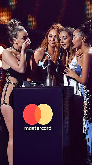 Perry Edwards (l-r), Jesy Nelson, Jade Thirwall und Leigh-Ann Pinnock, die Mitgleider der Gruppe Little Mix.