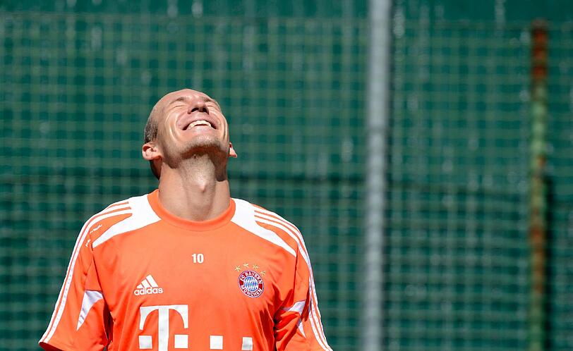Einzeltraining: Arjen Robben und Claudio Pizarro schuften individuell.