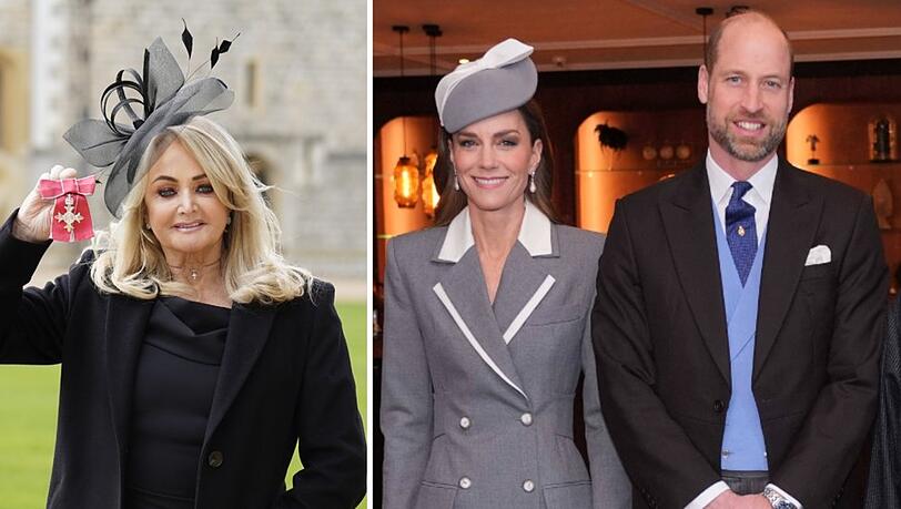 Bonnie Tyler (l.) wurde 2023 mit dem Order of the British Empire ausgezeichnet - William und Kate erinnern anlässlich ihres Todes an den großen Tag. Bonnie Tyler (l.) wurde 2023 mit dem Order of the British Empire ausgezeichnet - William und Kate erinnern anlässlich ihres Todes an den großen Tag.