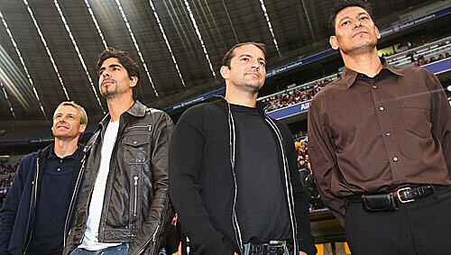 Die Säbener Street Boys: Jürgen Klinsmann, Marcelo Martins, Nick Theslof and Martin Vasquez. Die Säbener Street Boys: Jürgen Klinsmann, Marcelo Martins, Nick Theslof and Martin Vasquez.