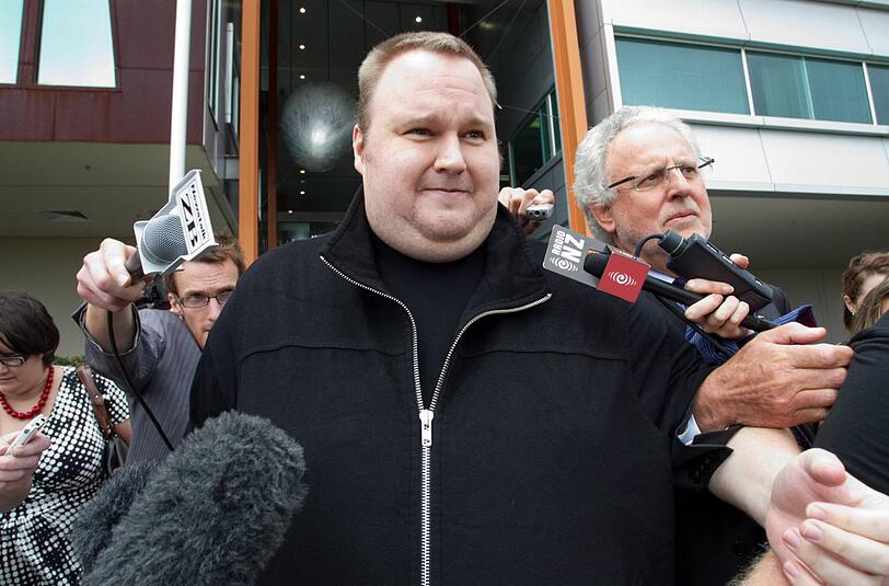 Anhörung in Auckland: Im Februar 2012 wurden die Anschuldigungen gegen Kim Schmitz erstmals in Neuseeland verhandelt - die USA wollen die Auslieferung