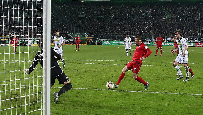 Trifft bei seinem Comeback gleich zum 1:3: Franck Ribéry Trifft bei seinem Comeback gleich zum 1:3: Franck Ribéry