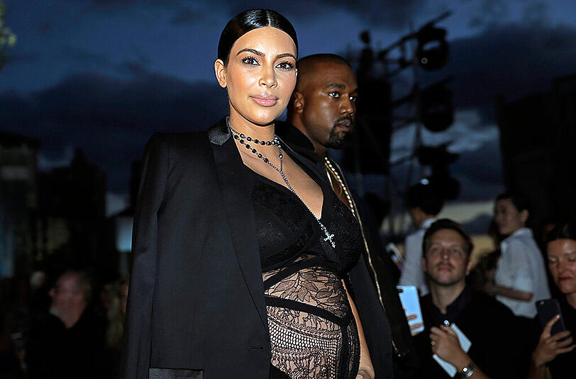 Kim Kardashian und Kanye West auf der New York Fashion Week 2015.