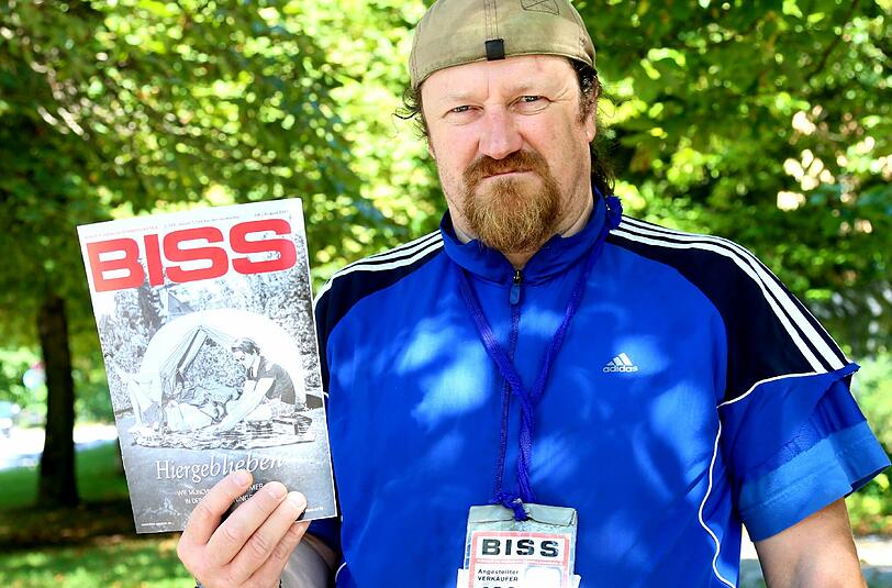 Ausgesperrt: &bdquo;Biss&ldquo;-Verkäufer Frank Schmidt.