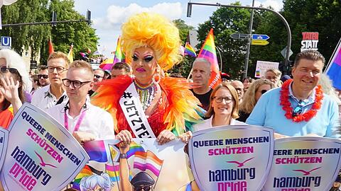 Olivia Jones am Samstag beim Hamburger CSD.