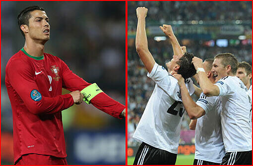 Wichtiger Auftaktsieg für Deutschland: Gomez jubelt, Ronaldo trauert.