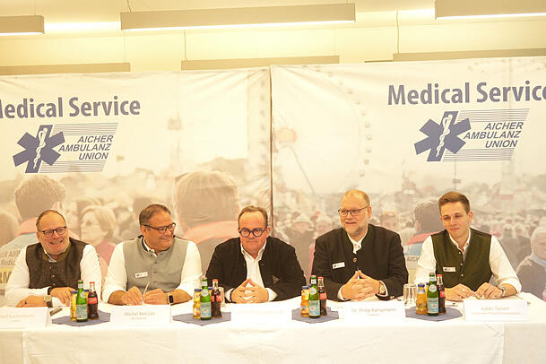 V.l.: Ralf Kuchenbuch, Michael Belcijan, Clemens Baumgärtner, Philipp Kampmann und Julian Tanzer bei der Pressekonferenz am Dienstag. V.l.: Ralf Kuchenbuch, Michael Belcijan, Clemens Baumgärtner, Philipp Kampmann und Julian Tanzer bei der Pressekonferenz am Dienstag.