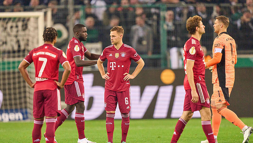 Konsternierte Bayern nach dem mehr als deutlichen Ausscheiden aus dem DFB-Pokal.