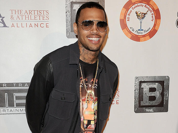 Chris Brown bei einem Event in der Playboy Mansion