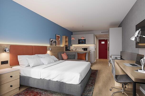 90 Studios wie dieses mit Queensize-Bett und Küche gibt's. Zum Wiesnstart kostet die Nacht für Zwei 500 Euro. 90 Studios wie dieses mit Queensize-Bett und Küche gibt's. Zum Wiesnstart kostet die Nacht für Zwei 500 Euro.