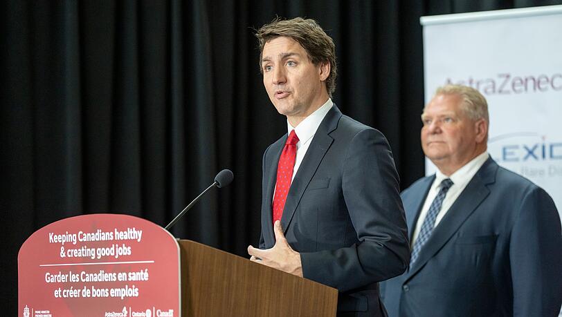 Justin Trudeau, Premierminister von Kanada, beantwortet Fragen nach derAnkündigung, dass die Social-Media-App TikTok nicht mehr auf von der Regierung herausgegebenen Smartphones verwendet werden darf.