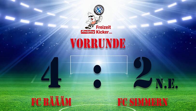 FC Bäääm gewinnt nach dem Elfmeterschießen mit 4:2. FC Bäääm gewinnt nach dem Elfmeterschießen mit 4:2.