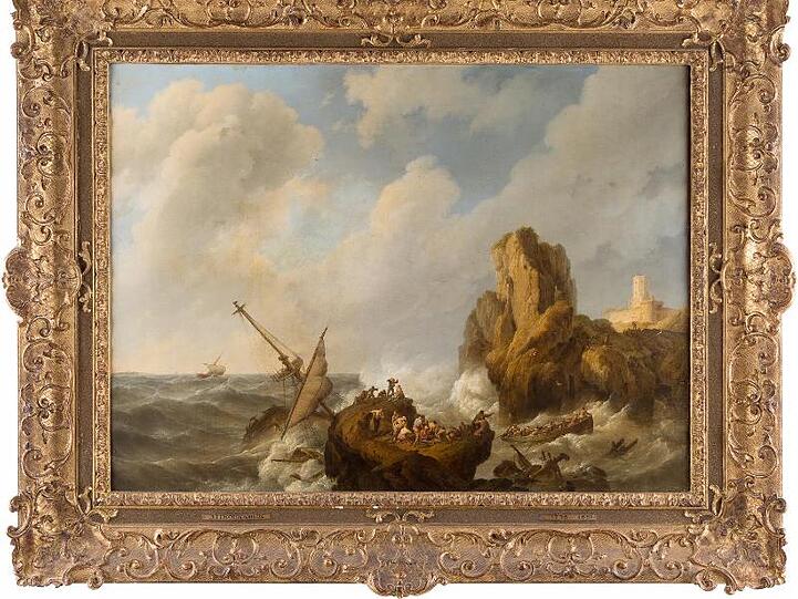 Das Gemälde "Seesturm" von Johannes Hermanus Koekkoek.