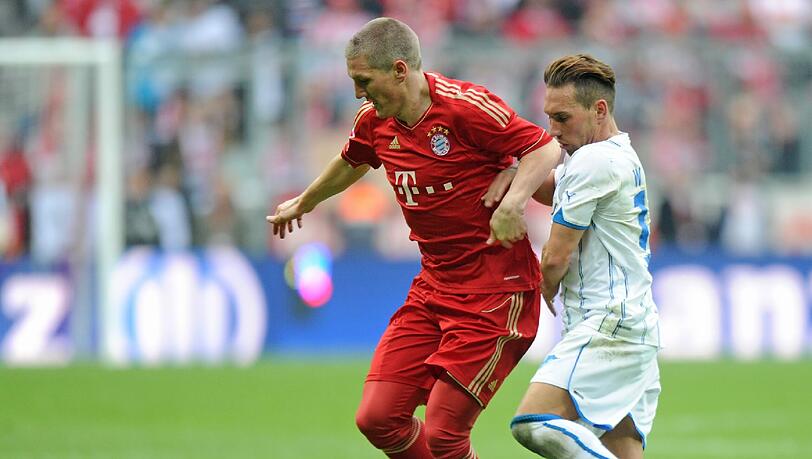 Nach 31 Tagen zurück auf dem Platz: Schweinsteiger gegen Hoffenheim. Nach 31 Tagen zurück auf dem Platz: Schweinsteiger gegen Hoffenheim.