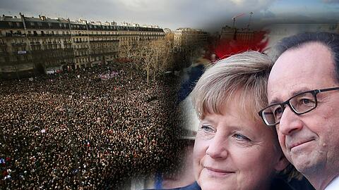 Solidaritätsmarsch gegen Terror in Paris: Bis zu einer Million Menschen wurden erwartet. Merkel und Hollande trauern Arm in Arm. Die Bilder...