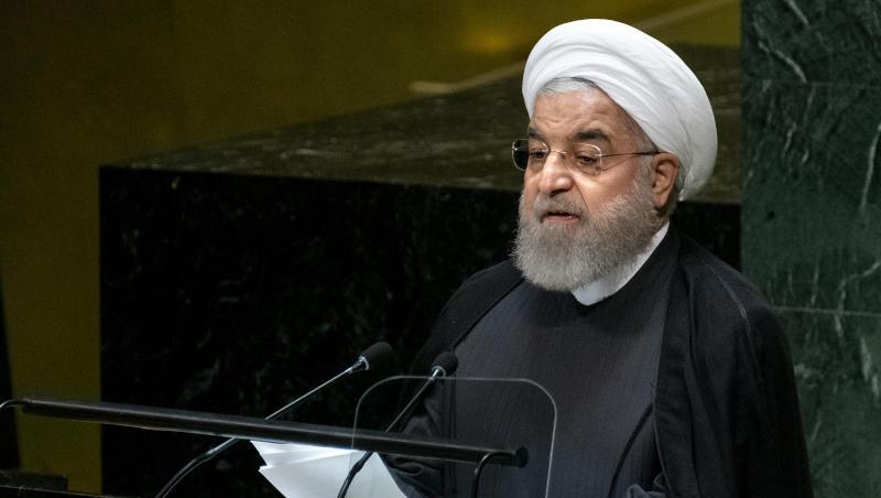 Irans Präsident Ruhani spricht vor der UN-Vollversammlung in New York. Foto. Craig Ruttle/AP