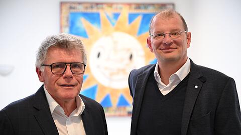 Das Merkur-F&uuml;hrungsduo: Firmenchef Lars Felderhoff (rechts) und Vizechef Manfred Stoffers (links).