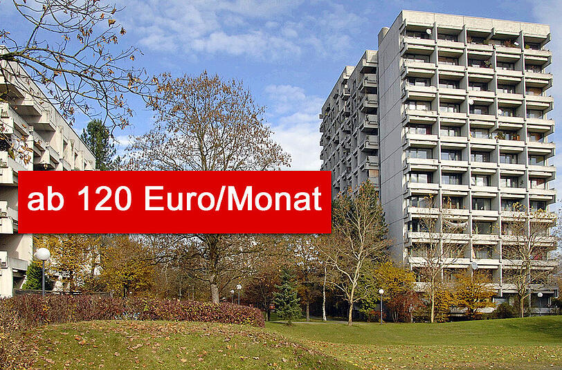 Klein, aber mit Aussicht: Pfleger, Azubis und Verwaltungsleute des Klinikums Großhadern können in dieser Apartment-Anlage auf dem Campus für 120 bis 280 Euro Warmmiete eine Dienstwohnung beziehen.