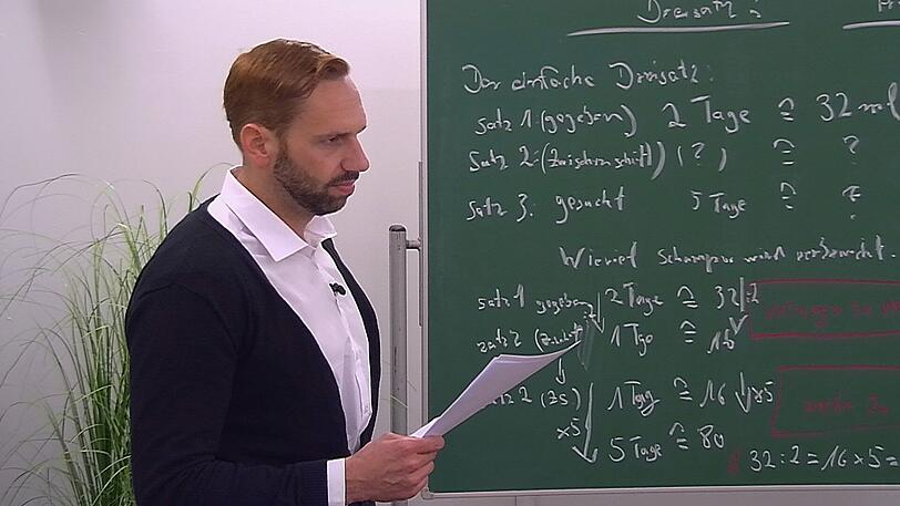 Wochenaufgabe: Die Bewohner müssen sich im Dreisatz beweisen.