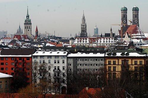 Der Blick vom Maximilianeum in die Stadt München.