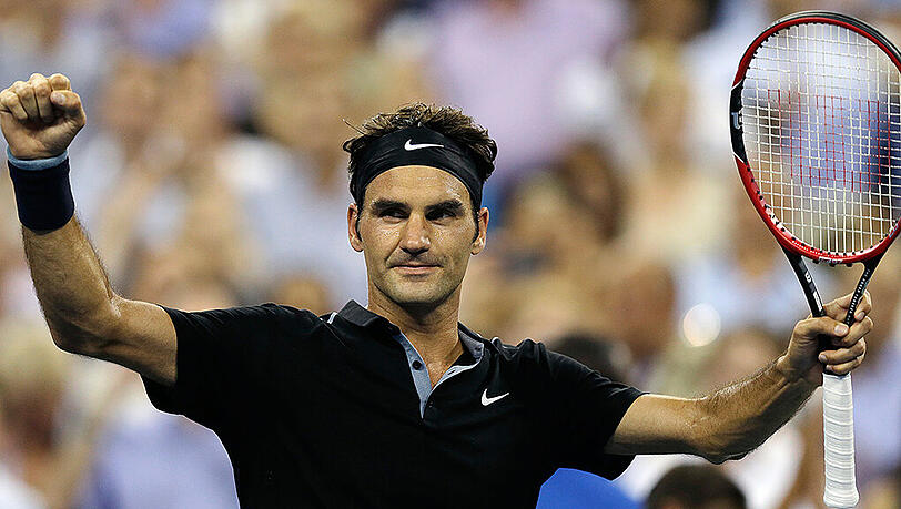 Roger Federer ist souverän ins Viertelfinale der US-Open eingezogen. Roger Federer ist souverän ins Viertelfinale der US-Open eingezogen.