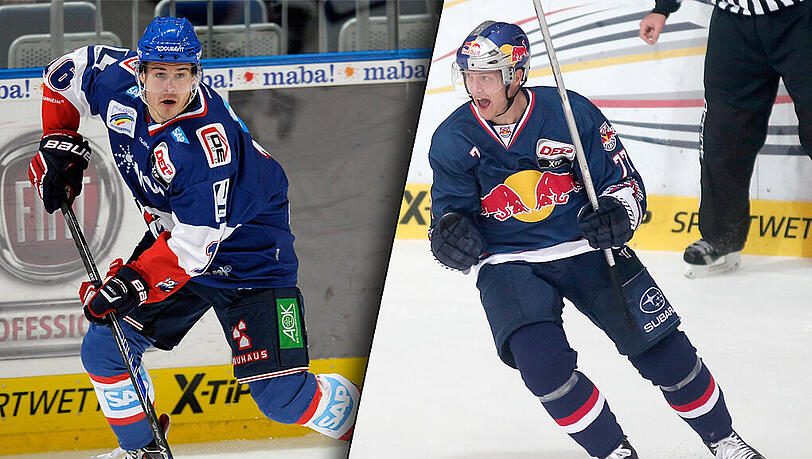 Ex-EHCler Martin Buchwieser, der jetzt für die Adler Mannheim spielt und Uli Maurer, Nationalstürmer in Diensten des EHC München. Ex-EHCler Martin Buchwieser, der jetzt für die Adler Mannheim spielt und Uli Maurer, Nationalstürmer in Diensten des EHC München.