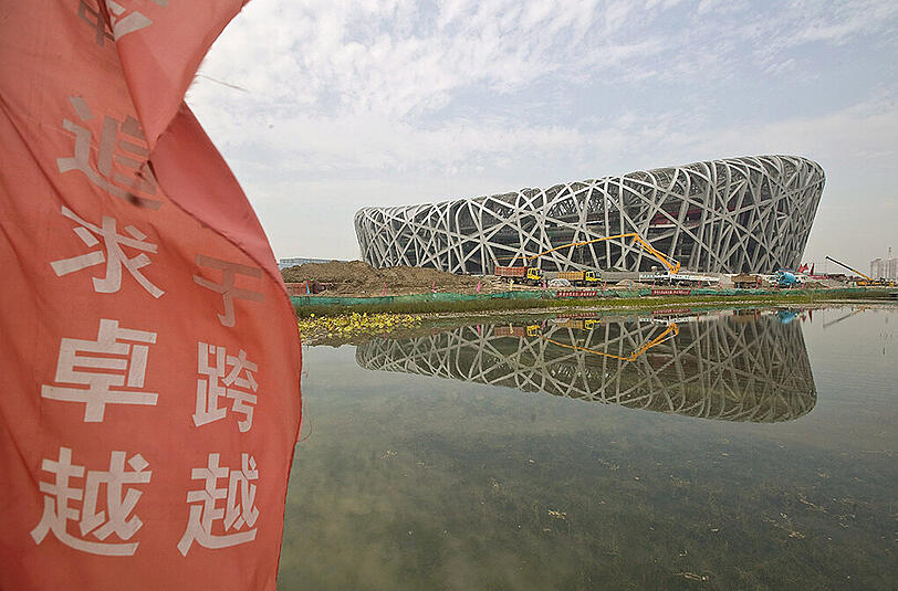 Das Olympiastadion in Peking, auch als "Vogelnest" bekannt.