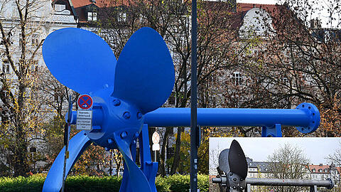 Die Schiffsschraube ist jetzt blau.