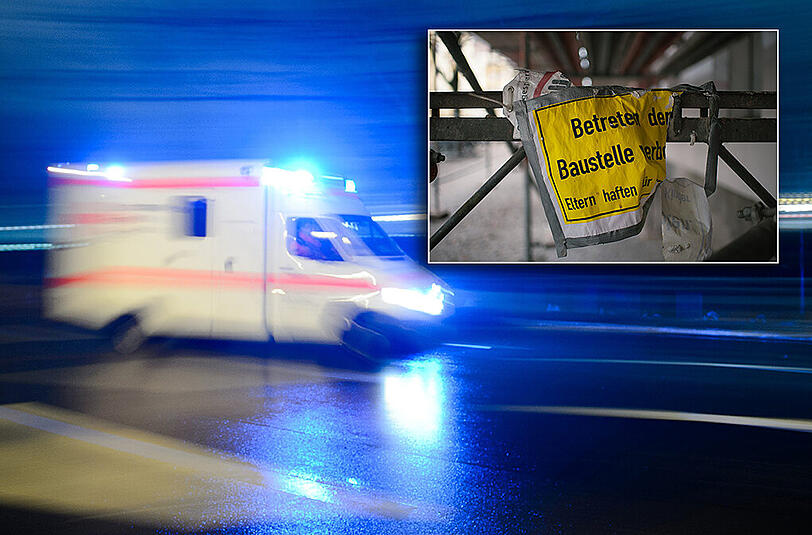 Das 20 Kilo schwere Holzbrett knallte dem Bauarbeiter mit voller Wucht auf den Kopf. Er wurde mit einem Schädelbasisbruch ins Krankenhaus gebracht. (Archivbild)