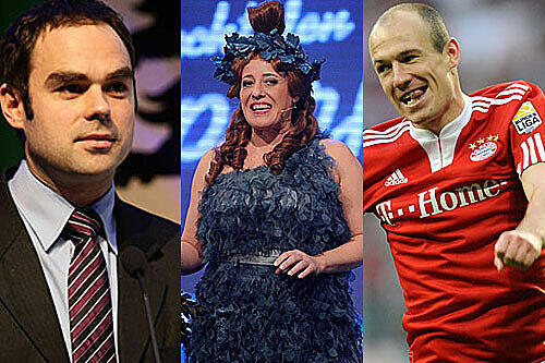 Robert Schäfer, Luise Kinseher und Arjen Robben - 2011 wird man von ihnen viel hören