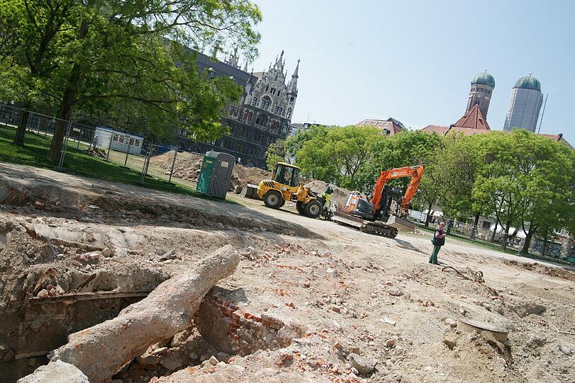 Wie erwartet: Am Marienhof wurden bislang nur alte Keller freigelegt.