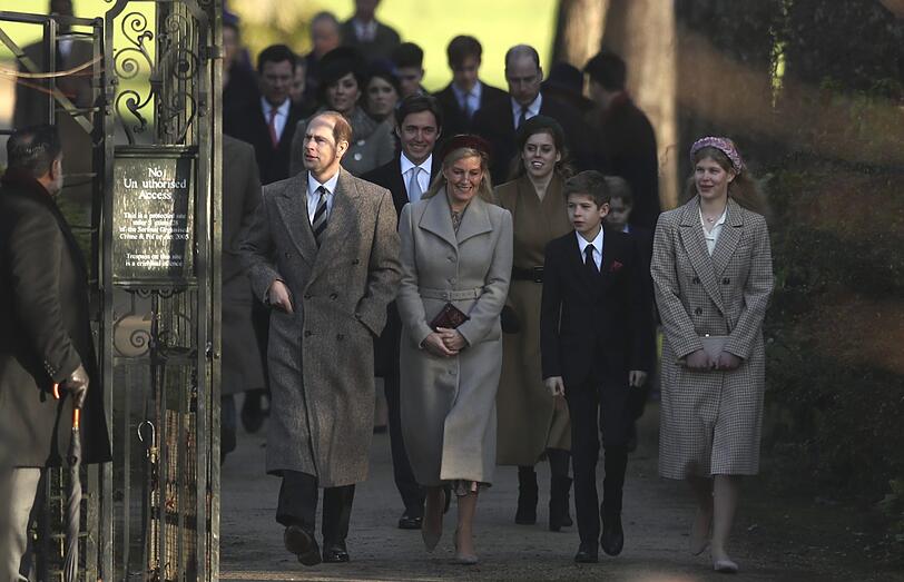Prinz Edward, Ehefrau Sophie und ihre Kinder James, Viscount Severn und Lady Louise Windsor