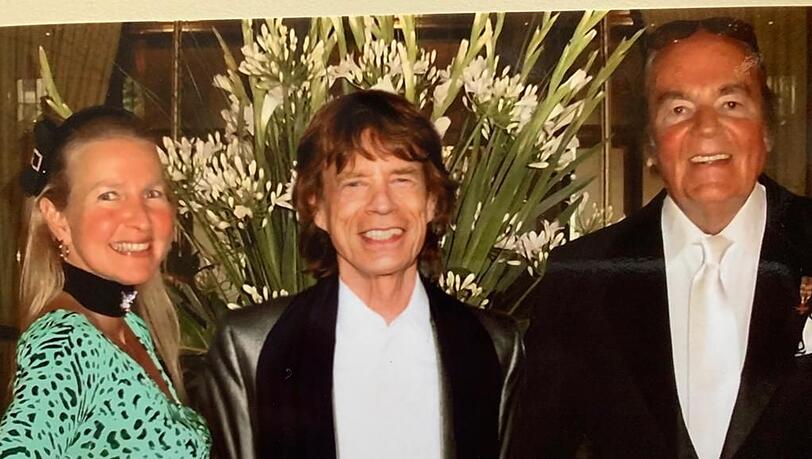 Treff in Rio: Die Weyers mit Mick Jagger (Mitte).