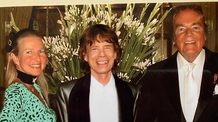 Treff in Rio: Die Weyers mit Mick Jagger (Mitte).