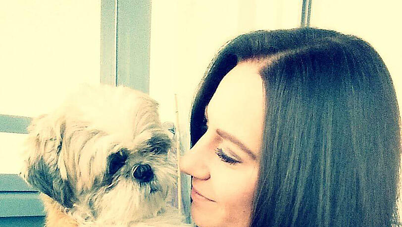 Sabrina Macha mit ihrem Hund Timo. Sabrina Macha mit ihrem Hund Timo.