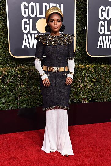 Flop: Etwas zu extravagant präsentiert sich die 33-jährige Sängerin Janelle Monae auf dem Roten Teppich. Insbesondere die Kopfbedeckung ist doch sehr gewöhnungsbedürftig.